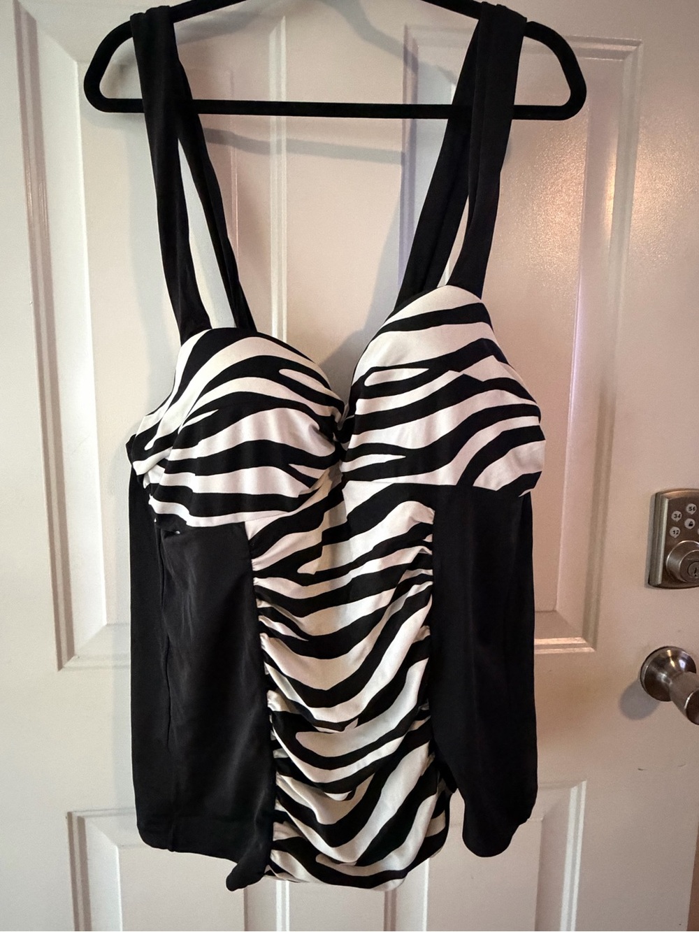Lane Bryant 42C Black and white Striped Tankini Top